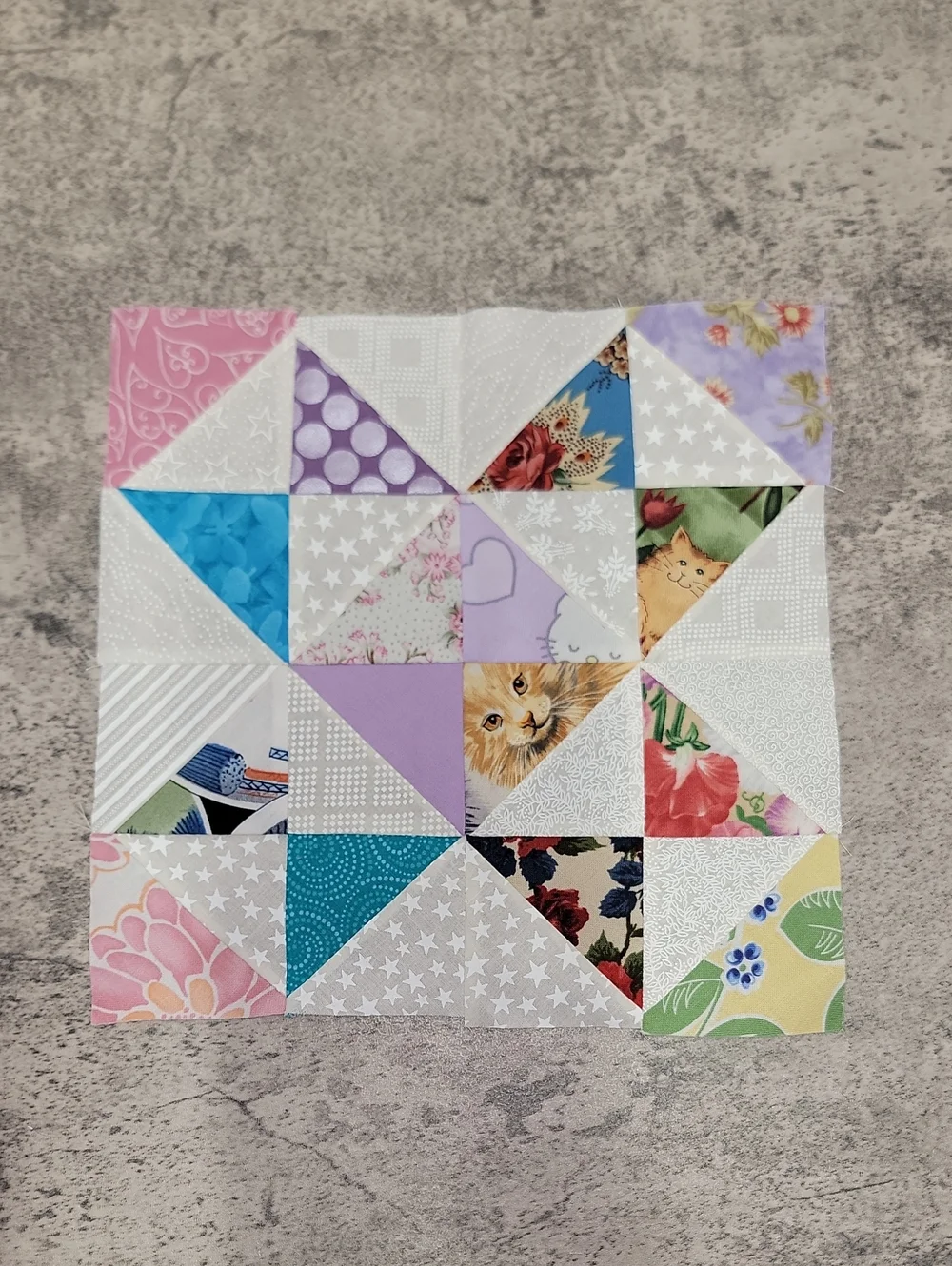 Vintage Handmade Patchwork Star quilt blocks Ohio Star Variation